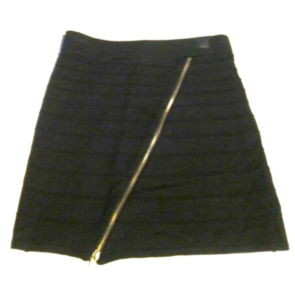 Y2K Romeo & Juliet Couture Bandage Knit Zipper Mini Skirt Rayon in Black